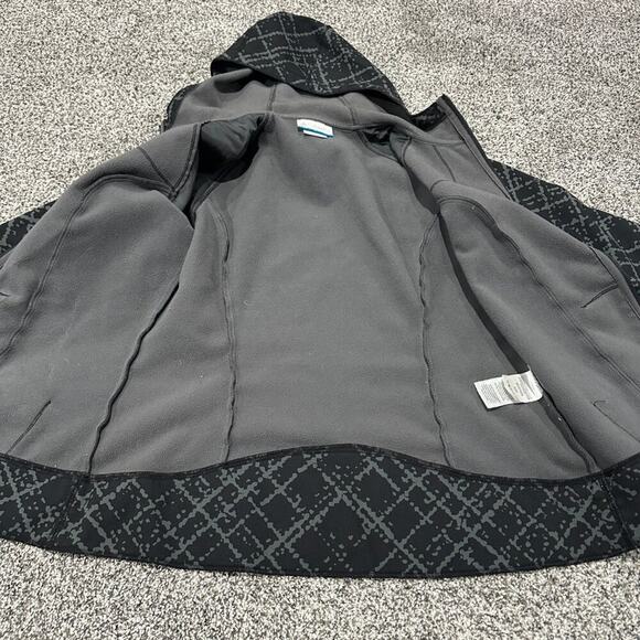 Columbia Women's Sweet Slope Softshell Jacket Full Zip Hoodie Black Gray, Medium - Picture 3 of 9
